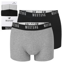 MUSTANG Bokserki Męskie Bawełniane Black Grey MU1052 2 sztuki Rozmiar XL Mustang