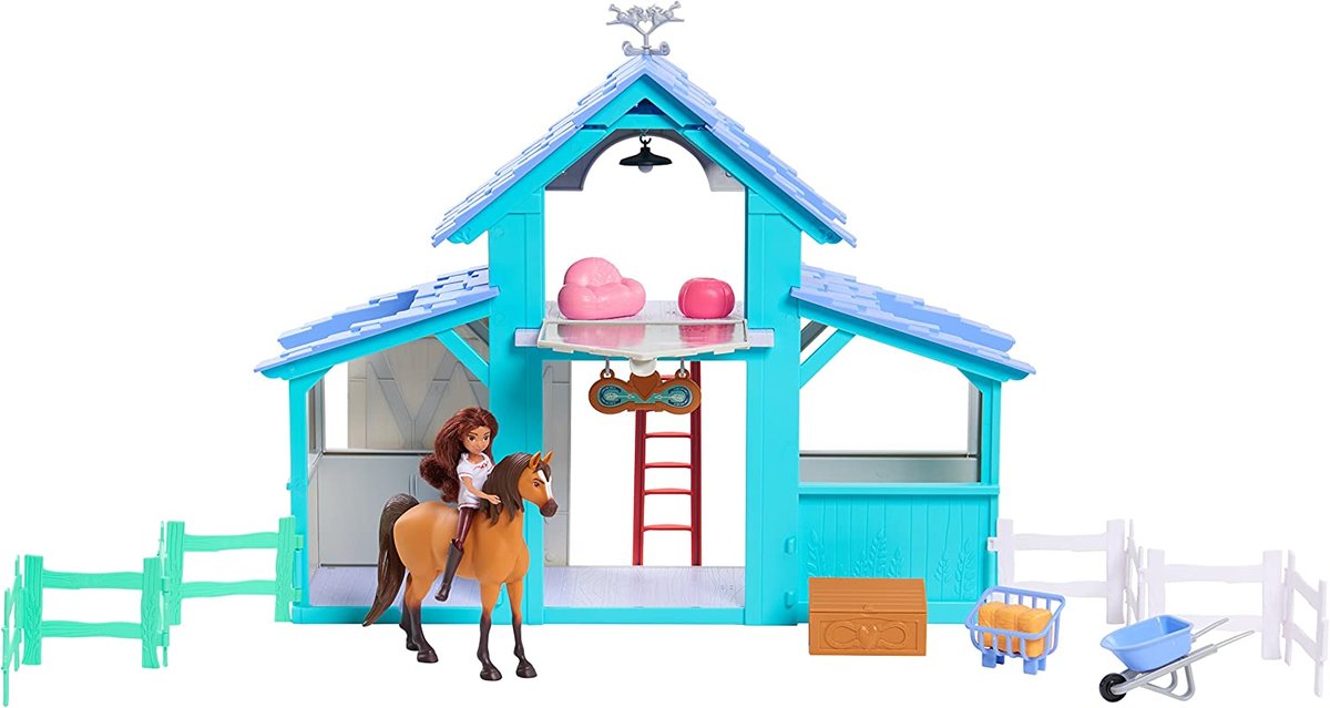 Фото - Лялька Just Play Mustang: Duch wolności Spirit Stajnia + lalka Lucky + koń Spirit + akcesor 