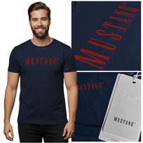 Mustang Koszulka Męska T-shirt Bawełniana 4222 Granatowa Rozmiar L Mustang