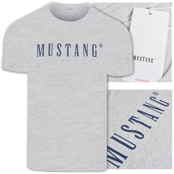 Mustang Koszulka Męska T-shirt Bawełniana 4222 Szara Rozmiar 2XL - Mustang