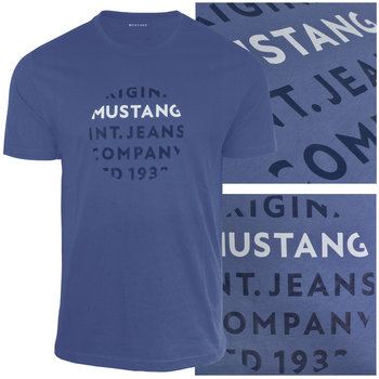 Mustang Koszulka Męska T-shirt Bawełniana 4228 Denim Rozmiar L - Mustang