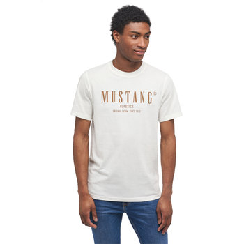 Mustang Męski Kremowy T-Shirt Koszulka Xl - Mustang