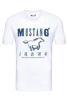 Mustang, T-shirt męski, Basic Print Tee General White 1008372 2045, rozmiar L - Mustang