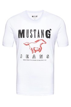 Mustang, T-shirt męski, Basic Print Tee General White 1008373 2045, rozmiar XL - Mustang