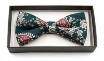 MUSZKA Męska CIEMNOZIELONA w Kwiaty Elegancka Mucha w Pudełku Pako Jeans Pako Jeans