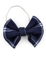 Muszka na gumce - kratka granatowa