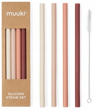 Muuki Color Straw Set Zestaw 4 Kolorowych Słomek + Szczoteczka Do Butelki Muuki - MUUKI