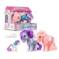 My Little Pony 35339 Mój Mały Kucyk, Pakiet Kolekcjonerski z Okazji 40-lecia, Perłowy Kwiat, Wata Cukrowa i Mini Glor Basic Fun