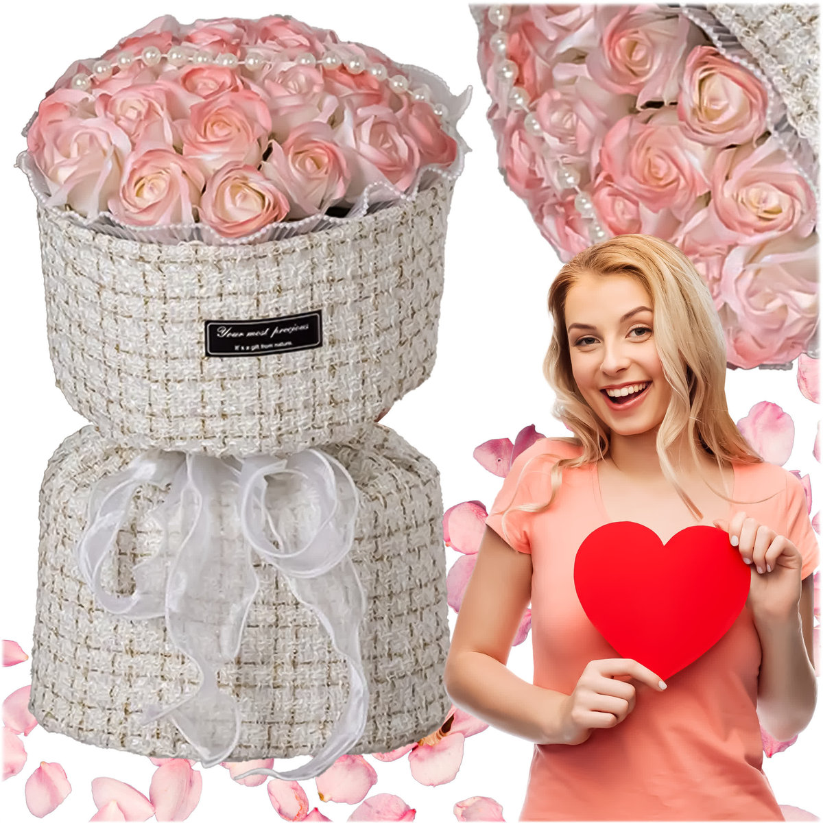  Mydlane Róże Różowe - Elegancki Flower Box Premium-Zdjęcie-0
