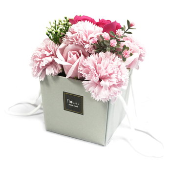 Mydlany Flowerbox - Różowe Róże I Goździki - AWGifts