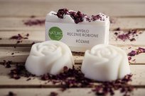 Mydło robione ręcznie RÓŻANE, dla każdego rodzaju skóry, cera wrażliwa i dojrzała- 100 g, NATUROLOGIA
