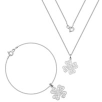 MYNESS Komplet z koniczyną, naszyjnik i bransoletka