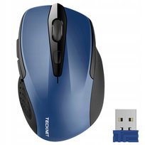 Mysz Bezprzewodowa Do Komputera 2600DPI USB 2.4Ghz Niebieska