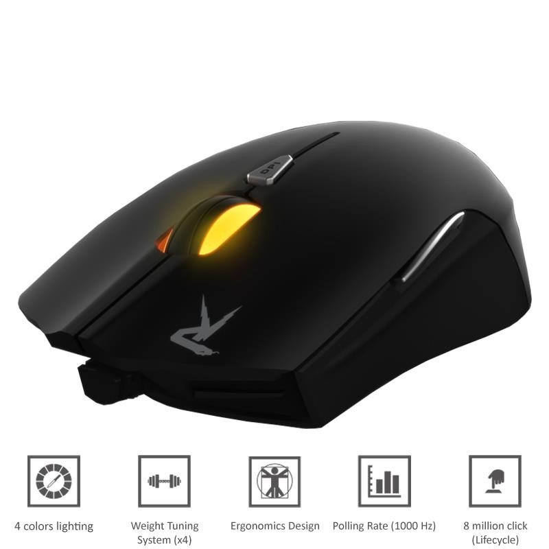 Mysz GAMDIAS Ourea FPS, 4000 DPI