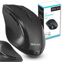 Mysz komputerowa bezprzewodowa czarna myszka USB 1000 DPI mouse hibernacja