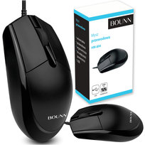 Mysz przewodowa ergonomiczna czarna myszka optyczna komputerowa 1000 DPI