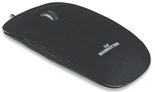 Mysz Przewodowa, Optyczna Manhattan USB 1000 dpi Super Slim Czarna - Manhattan