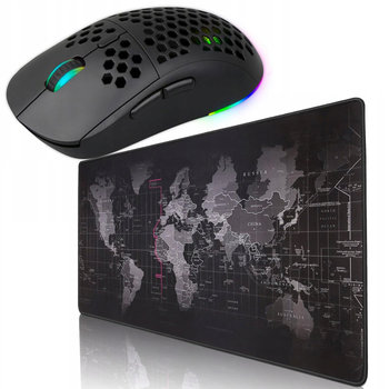 Mysza gamingowa z podświetleniem RGB Gaming Sniper + Podkładka gamingowa pod mysz na biurko „Mapa Świata” 40x90cm 2mm - Inny producent