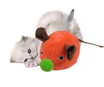 Myszka dla kota zabawka piszcząca 7cm pomarańczowa - ABC