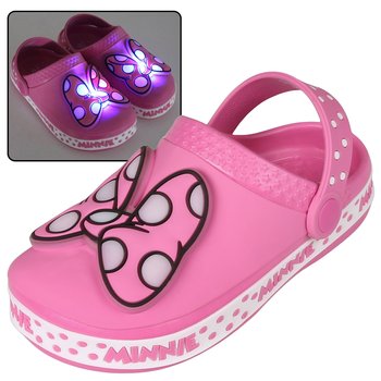 Myszka Minnie Disney Różowe croksy/klapki dla dziewczynki, świecąca kokarda 19 EU - Disney