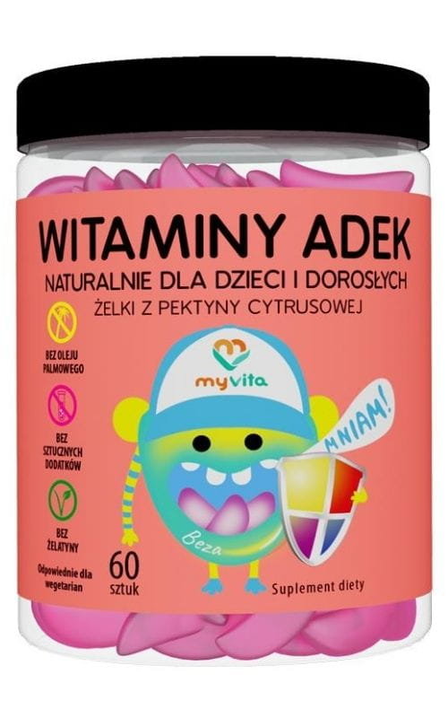 Zdjęcia - Witaminy i składniki mineralne Suplement diety, Myvita Witaminy ADEK Naturalne żelki dla dzieci i dorosły