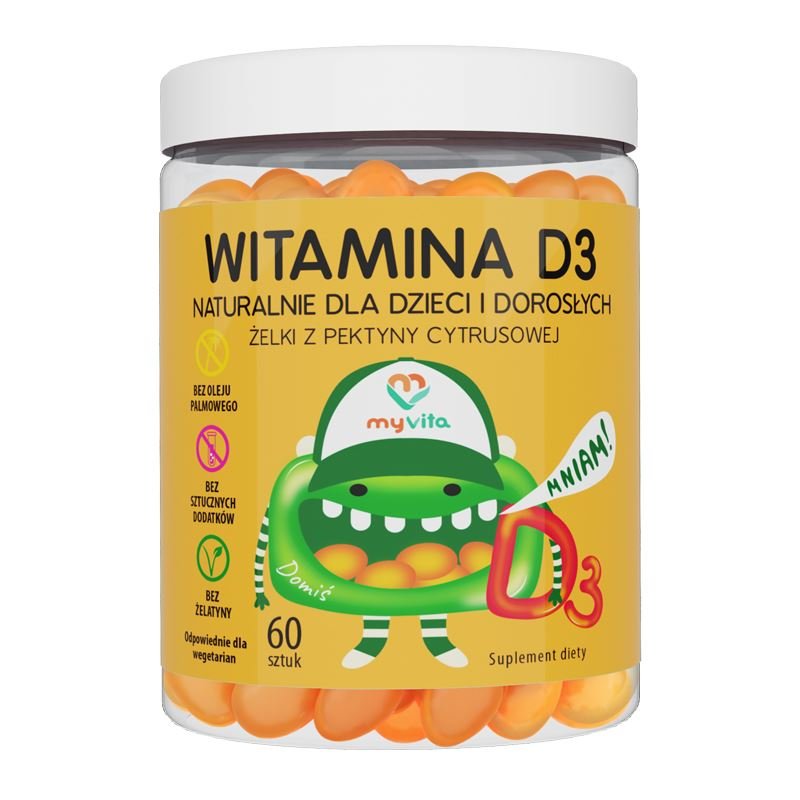 Zdjęcia - Witaminy i składniki mineralne Suplement diety, MyVita Żelki Witamina D3 z pektyny cytrusowej 60 sztuk