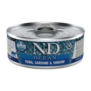 N&D Cat Ocean Tuna Sardine Shrimps 80g Karma mokra Kota Sardyna Krewetka Tuńczyk - Farmina