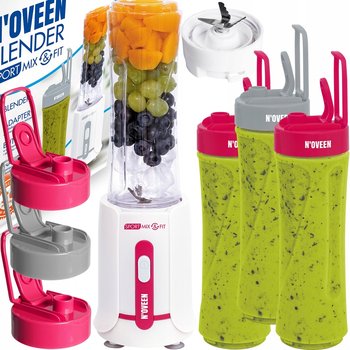 N'oveen,Blender Osobisty Do Smoothie Koktajli Amarant +  3 Butelki ,300 W - N'oveen