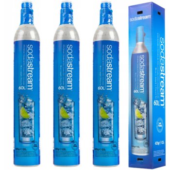 Nabój CO2 SODASTREAM cylinder, 3 szt. - 425g do saturatora Easy Spirit Crystal Jet gazowanie wody 60l - SodaStream
