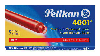 Naboje do pióra wiecznego długie 4001 czerwone PELIKAN - czerwony - Pelikan