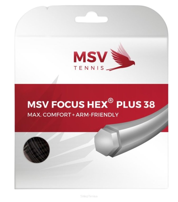MSV Focus-Hex Plus 38 – Corda Tennis 1,25 Mm Nera (mulinello 200 M) Massima Durabilità