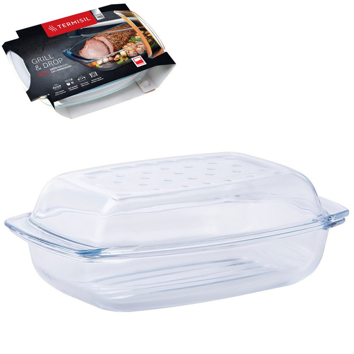 Naczynie żaroodporne prostokątny Termisil Grill&Drop 4,1 l