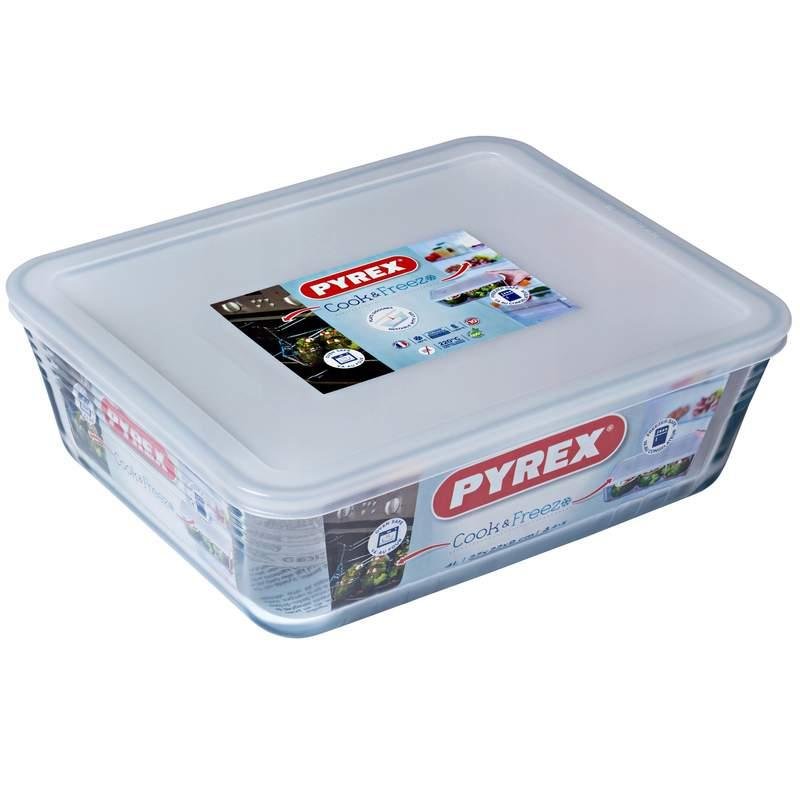 Naczynie żaroodporne z plastikową pokrywką Cook & Freeze 27 x 23 cm 4 l PYREX