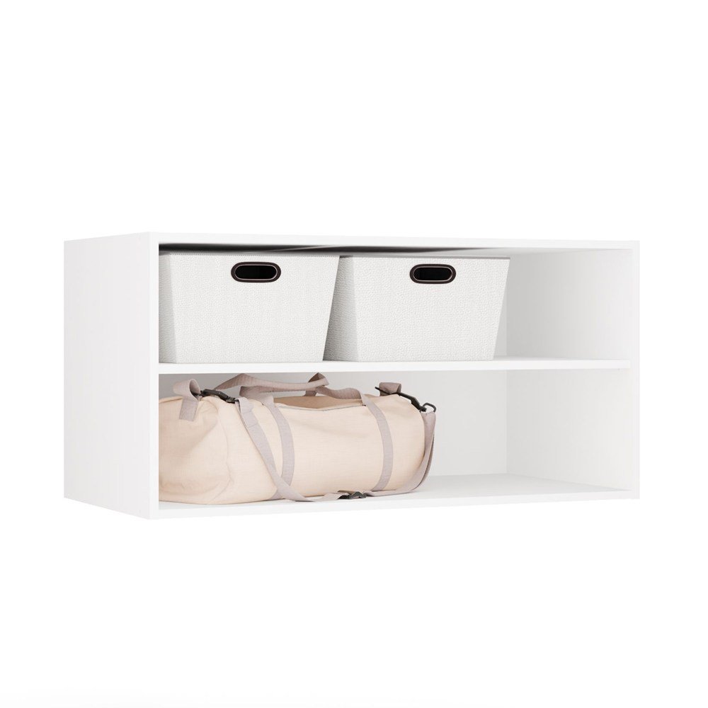 Topeshop Topeshop Biały Nadstawka 100 Openo Biała Półka Do Garderoby Modułowa 100 Cm Do Sypialni