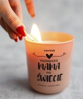 NAJLEPSZA MAMA NA ŚWIECIE ŚWIECA ZAPACHOWA, ŚWIECZKA PERFUMOWANA, PREZENTOWA DLA MAMY DZIEŃ MATKI, Z DREWNIANYM KNOTEM ZAPACH MADEMOISELLE