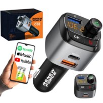 Najmocniejszy Transmiter Bluetooth Fm Samochodowy Ładowarka 36W Qc3.0 USB-C Zestaw Głośnomówiący