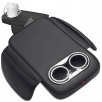 Nakładka na podłokietnik samochodowy skórzana z uchwytami i kieszenią