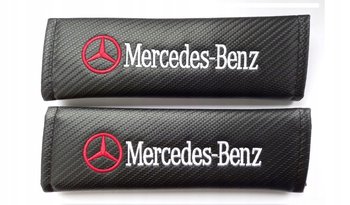 Nakładki OSŁONKI na pasy MERCEDES BENZ logo TUNING Carbon look 2 szt. - Mercedes