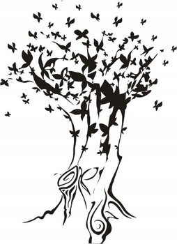 Naklejka drzewko szczęścia ptaszki Drzewo życia, 165x120 cm - Naklejkolandia