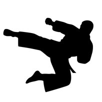 Naklejka karateka karate sylwetka postać 13x11 czarna na samochód