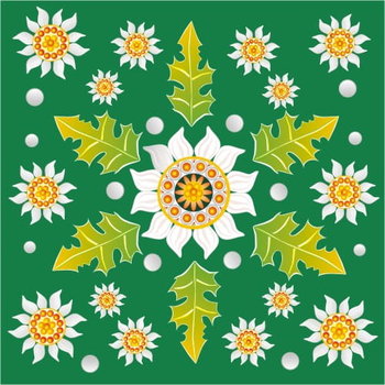 Naklejka kwadratowa Szarotka, zielona - Artfolk