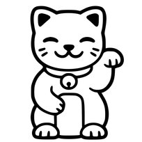 Naklejka Maneki-Neko Japoński Kot Szczęścia 14x10