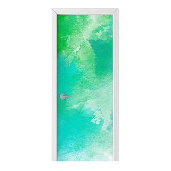 Naklejka na drzwi HOMEPRINT Akwarelowe zielone plamy 85x205 cm - HOMEPRINT