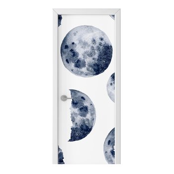 Naklejka na drzwi HOMEPRINT Akwarelowy księżyc 95x205 cm - HOMEPRINT
