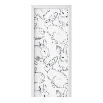 Naklejka na drzwi HOMEPRINT Dziecięcy wzór królików 75x205 cm - HOMEPRINT