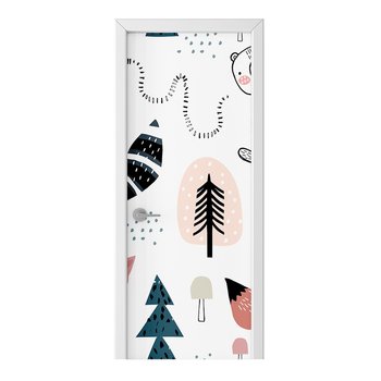 Naklejka na drzwi HOMEPRINT Dziecięcy wzór lasu 75x205 cm - HOMEPRINT