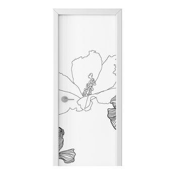 Naklejka na drzwi HOMEPRINT Egzotyczny biały kwiat 75x205 cm - HOMEPRINT