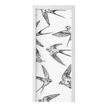Naklejka na drzwi HOMEPRINT Jaskółki na białym tle 75x205 cm - HOMEPRINT