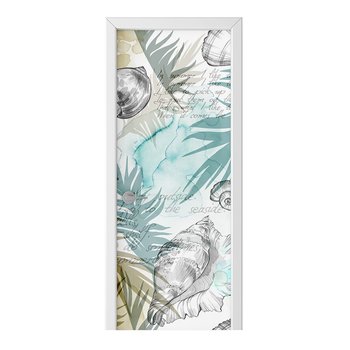 Naklejka na drzwi HOMEPRINT Liście palmy, muszle 85x205 cm - HOMEPRINT