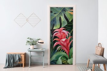 Naklejka na drzwi HOMEPRINT Malowany las tropikalny 85x205 cm - HOMEPRINT